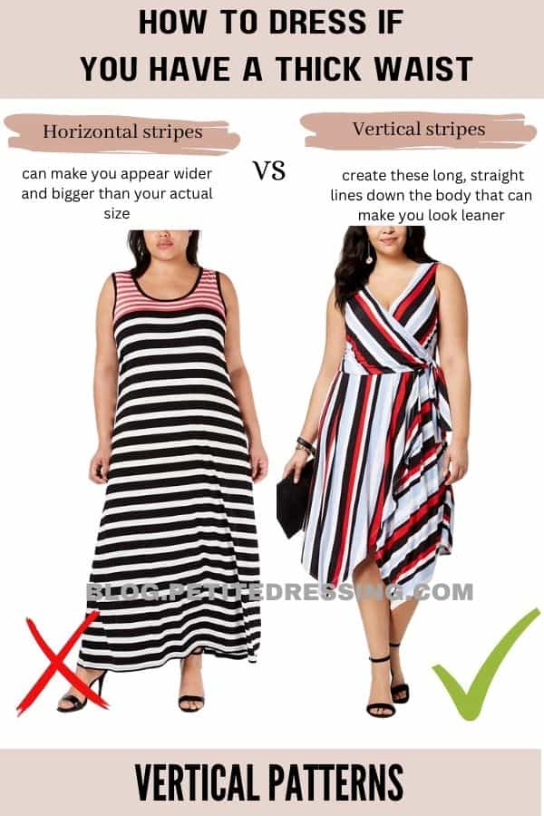 How to Dress if You Have a Thick Waist-Vertical Patterns