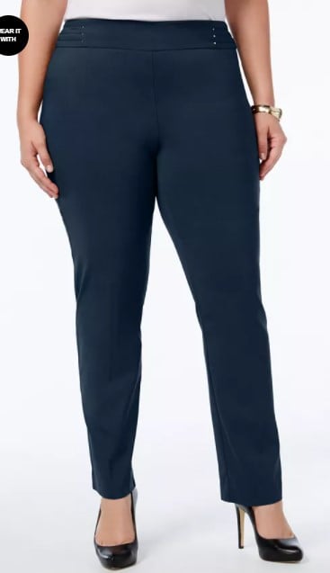 short overweight-slim leg pants