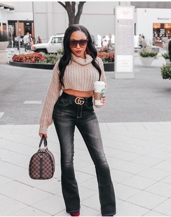 best tops to wear with flare leg jeans