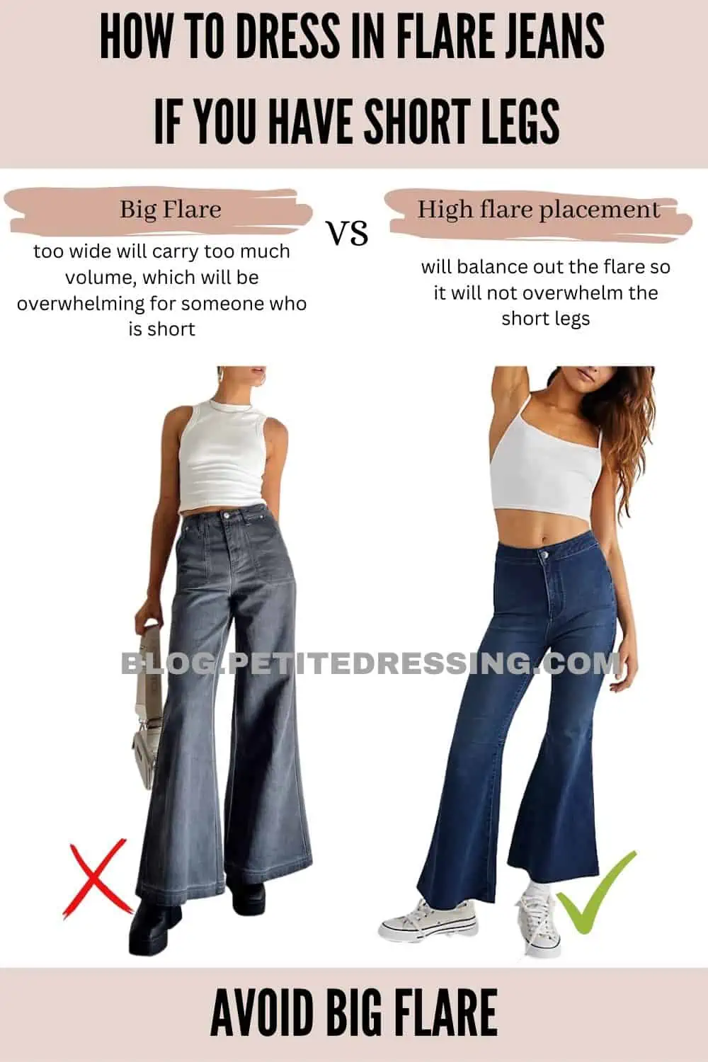 Types of Flare Jeans for Short Legs