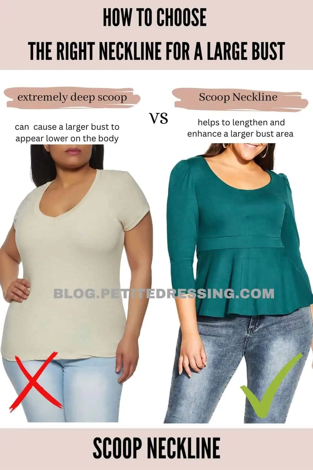 5 necklines for women who have heavy bust or upper body ❣️ #upperbodybulk  #heavybuststyling #heavybustnecklines#blousenecklines #heav