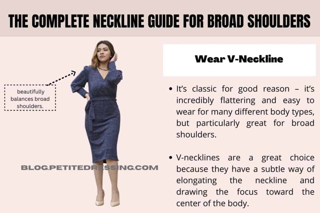The Complete Neckline Guide for Broad Shoulders-Wear V-Neckline