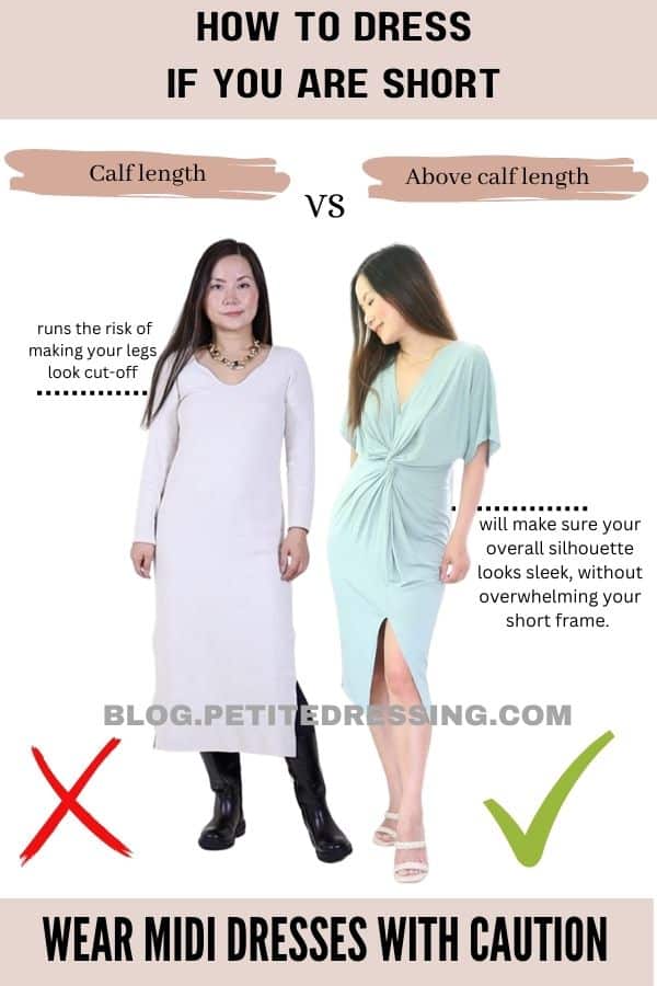 how to dress if you are petite-Wear Midi Dresses with Caution