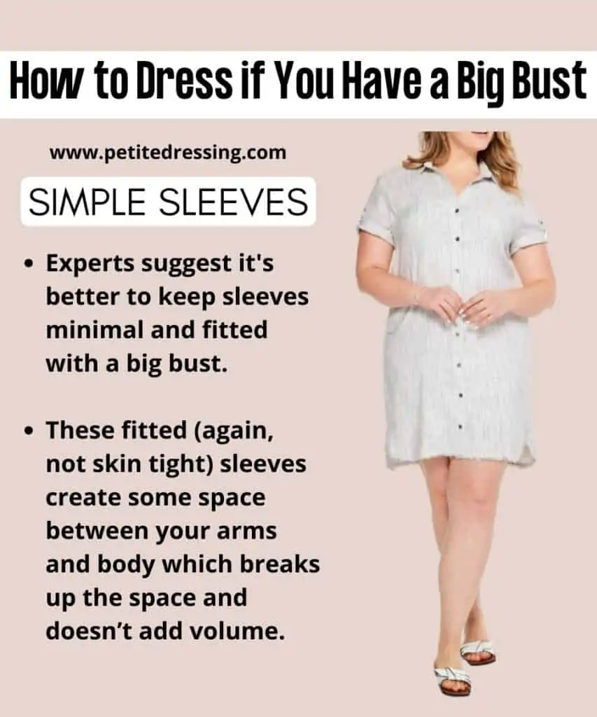 How to Dress if You Have a Big Bust - Petite Dressing