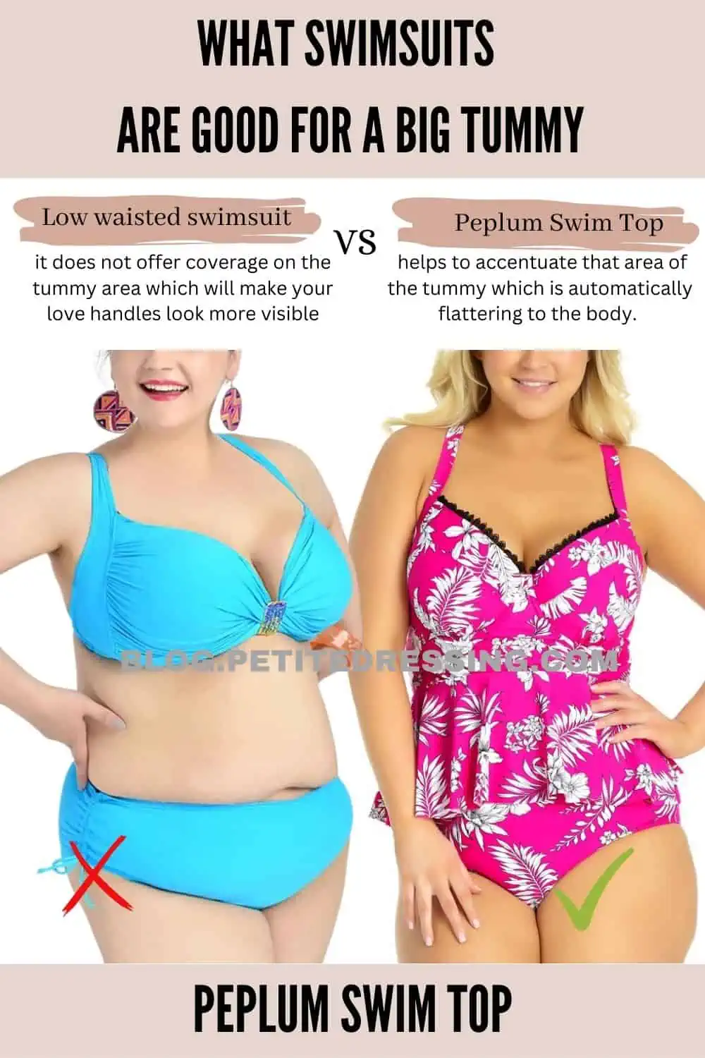 What Swimsuits are Good for a Big Tummy - Petite Dressing