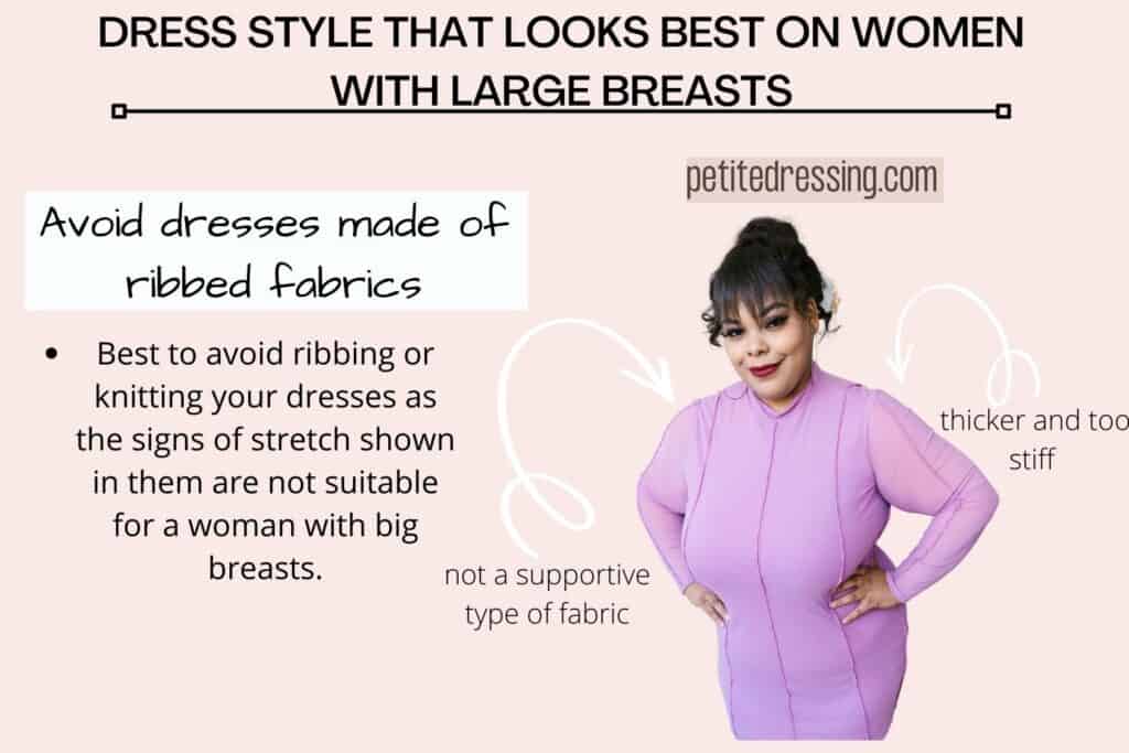 DRESS STYLE THAT LOOKS BEST ON WOMEN WITH LARGE BREAST-ribbed fabric