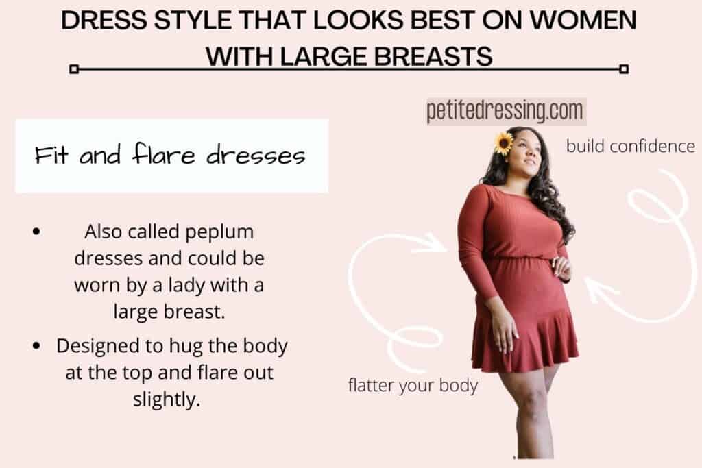 DRESS STYLE THAT LOOKS BEST ON WOMEN WITH LARGE BREASTS-fit and flare dress