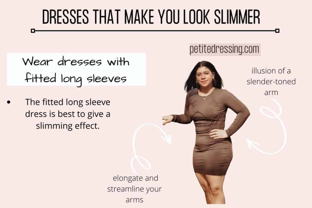 DRESSES THAT MAKE YOU LOOK SLIMMER-fitted long sleeves