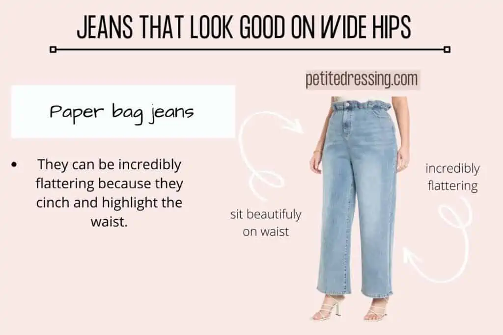 JEANS THAT LOOK GOOD ON WIDE HIPS=Paper bag jeans