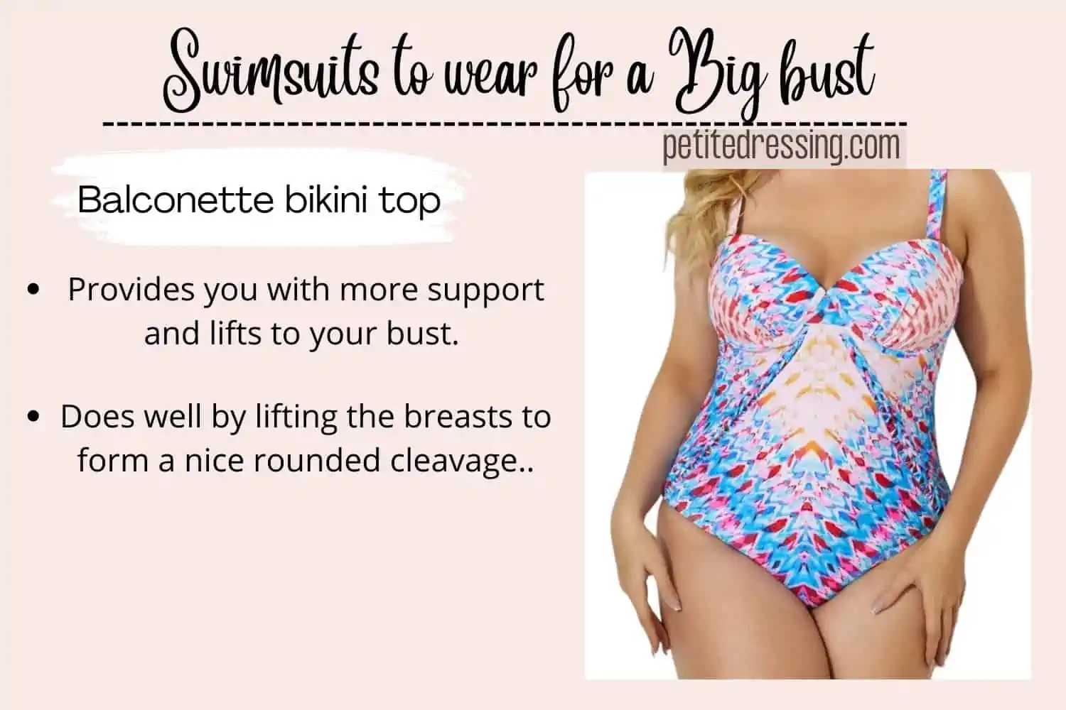 Swimsuit Guide for Women with Big Bust - Petite Dressing