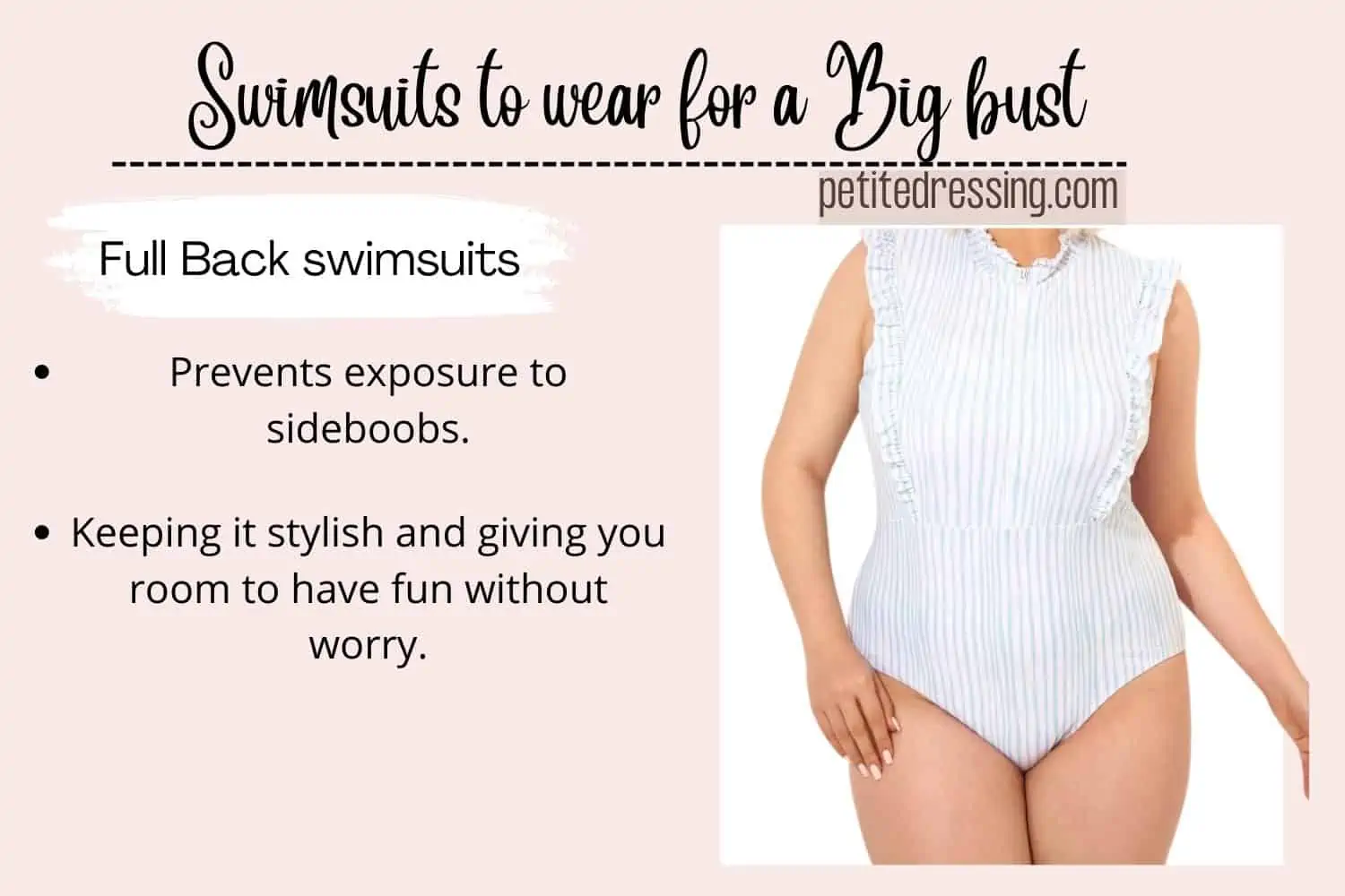 Swimsuit Guide for Women with Big Bust - Petite Dressing