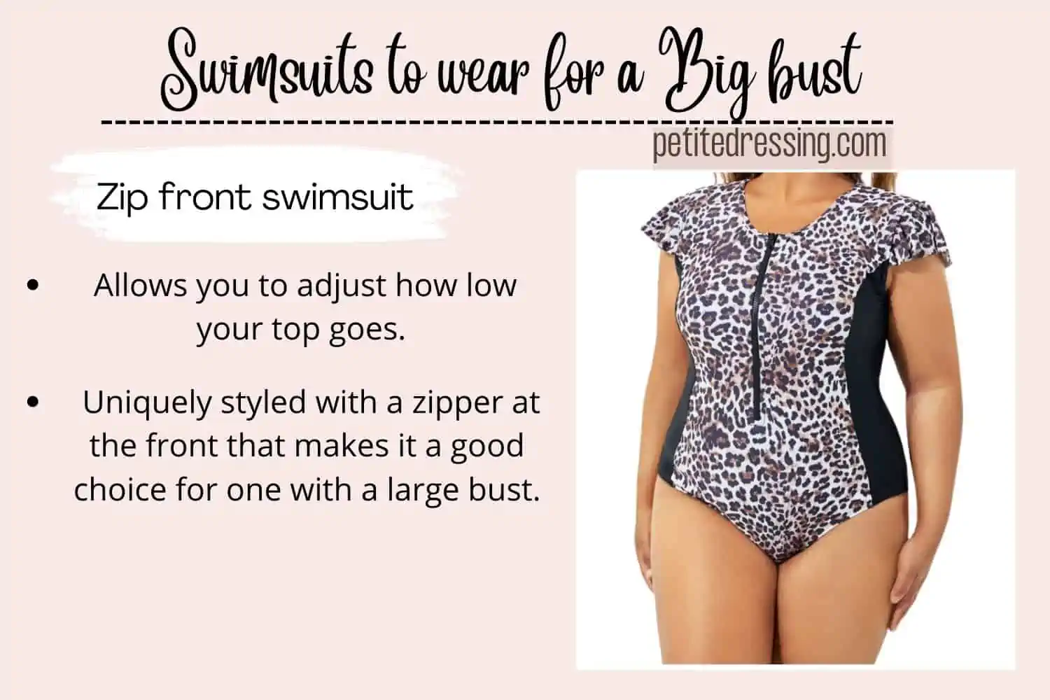 Swimsuit Guide for Women with Big Bust - Petite Dressing