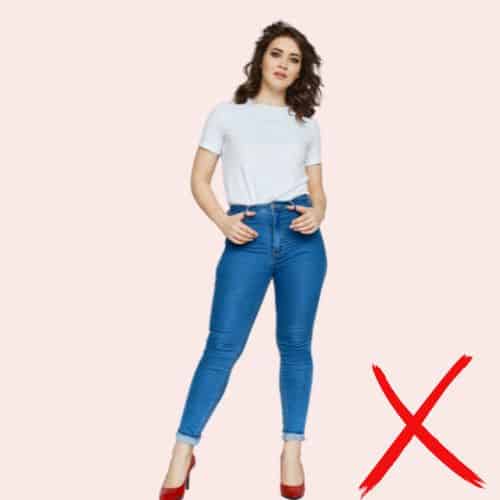 The Jeans Guide for Short and Curvy Women-avoid skinny jeans