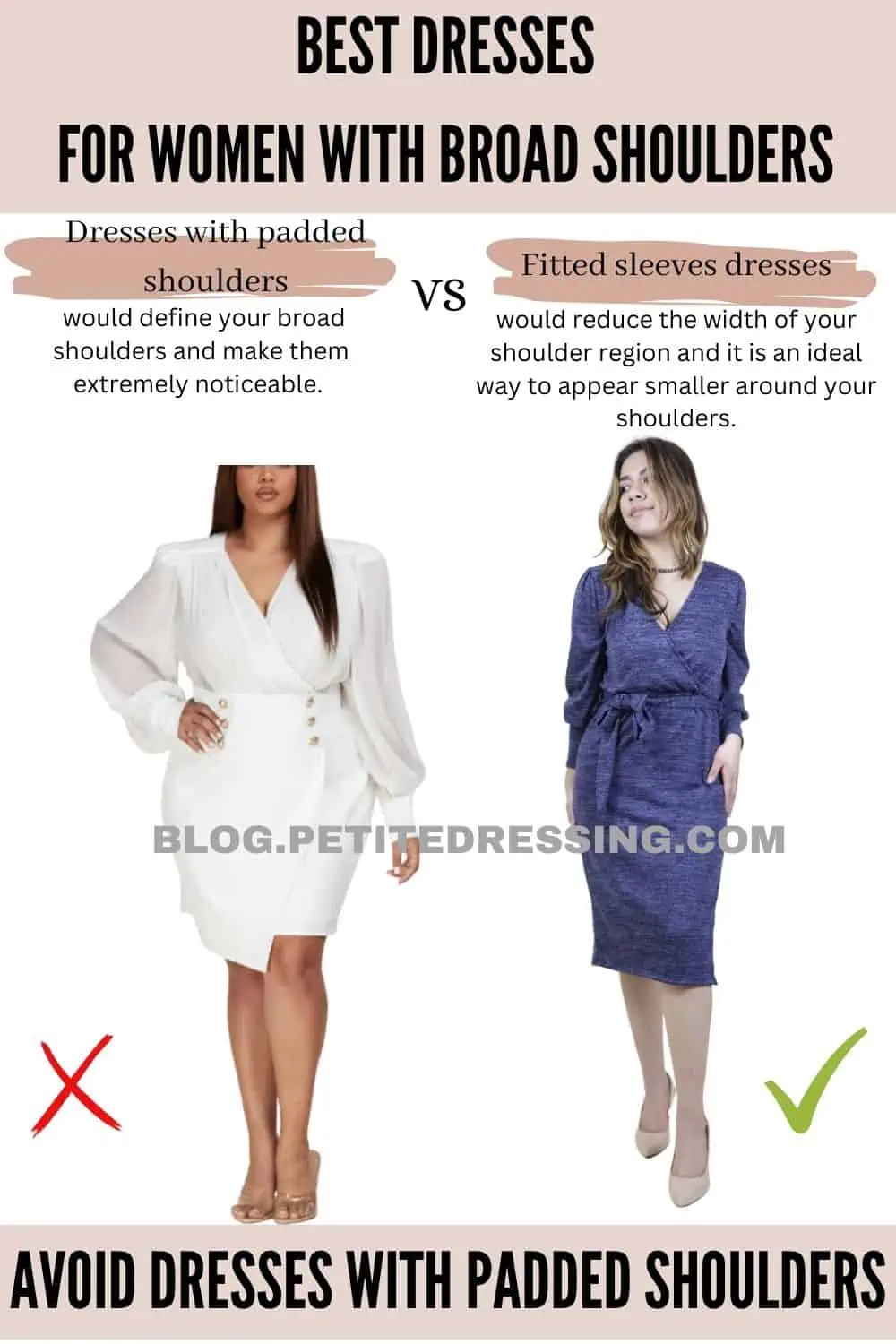 The Dress Guide for Women with Broad Shoulders - Petite Dressing