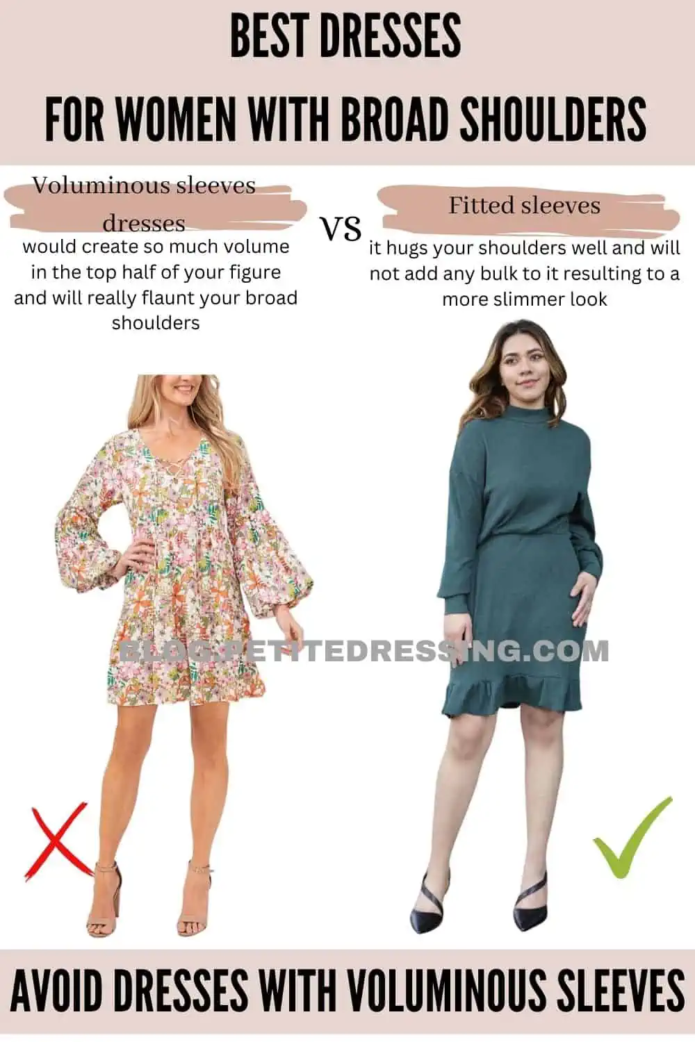 The Dress Guide for Women with Broad Shoulders - Petite Dressing