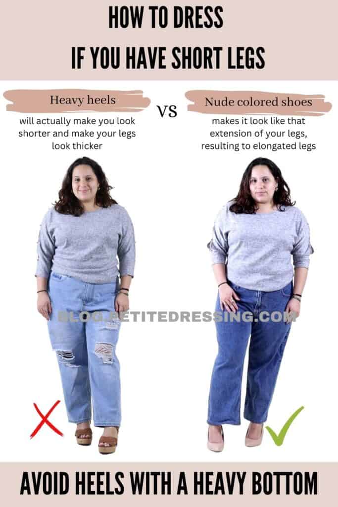 Avoid heels with a heavy bottom