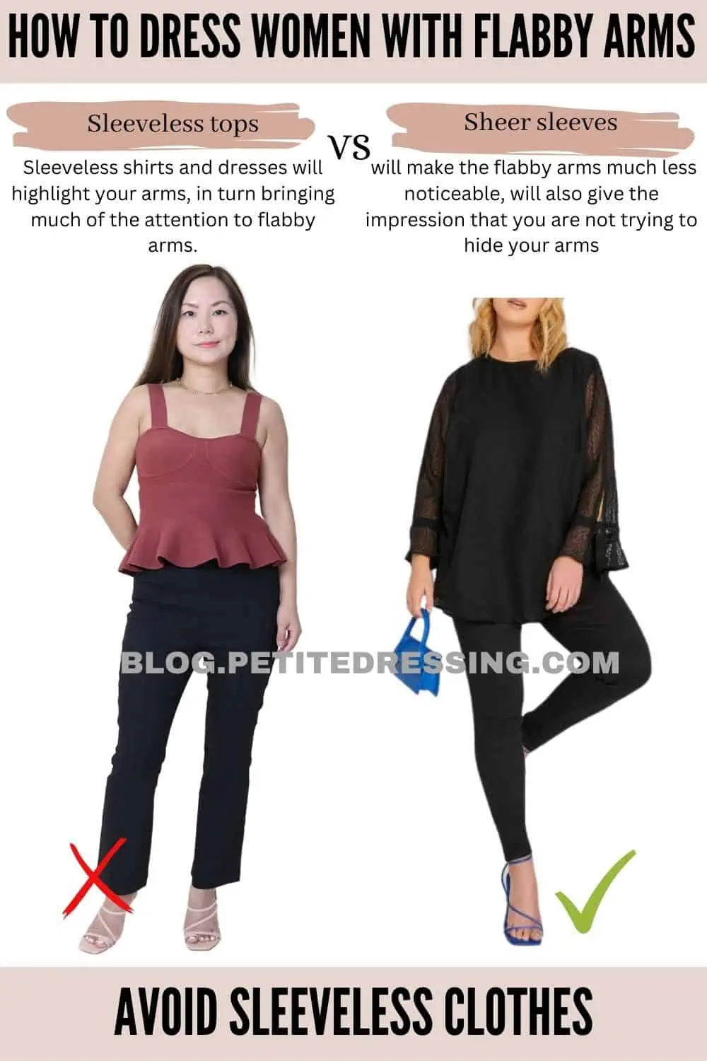 The Complete Styling Guide for Women with Flabby Arms - Petite Dressing