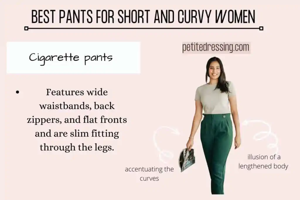 BEST PANTS FOR SHORT AND CURVY WOMEN-Cigarette pants