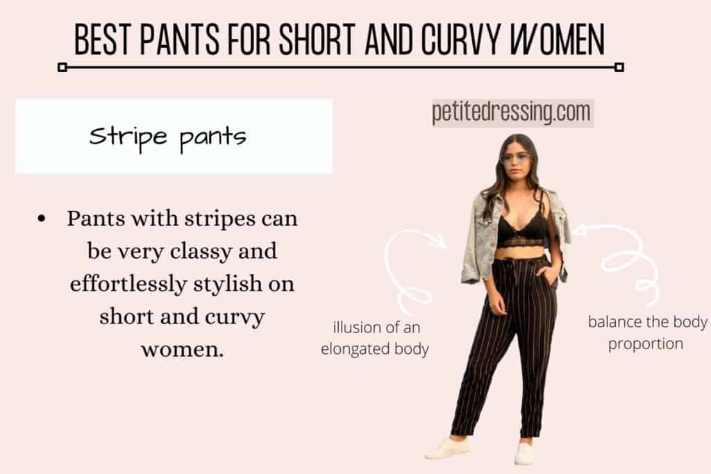 BEST PANTS FOR SHORT AND CURVY WOMEN-Stripe pants