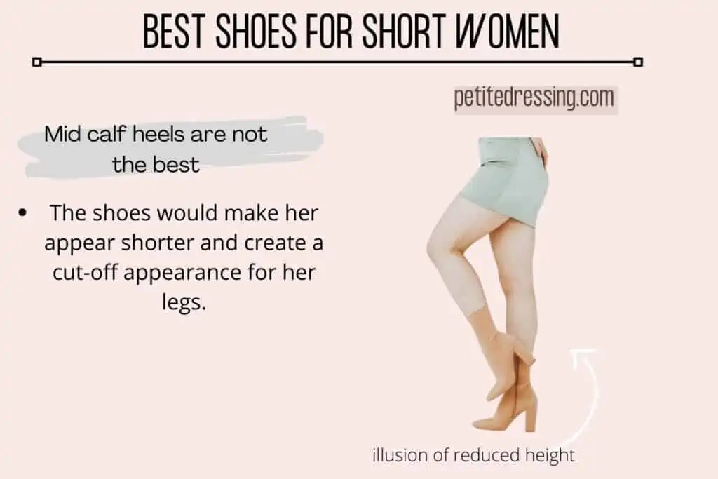 BEST SHOES FOR SHORT WOMEN-Mid calf heels are not the best