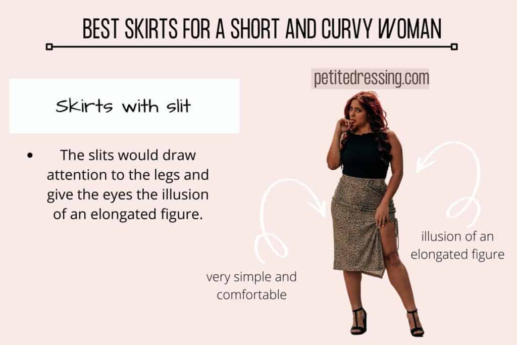BEST SKIRTS FOR A SHORT AND CURVY WOMAN-Skirts with slit