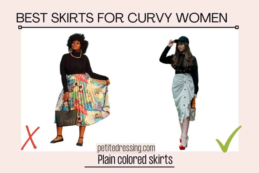 BEST SKIRTS FOR CURVY WOMEN-Plain colored skirts
