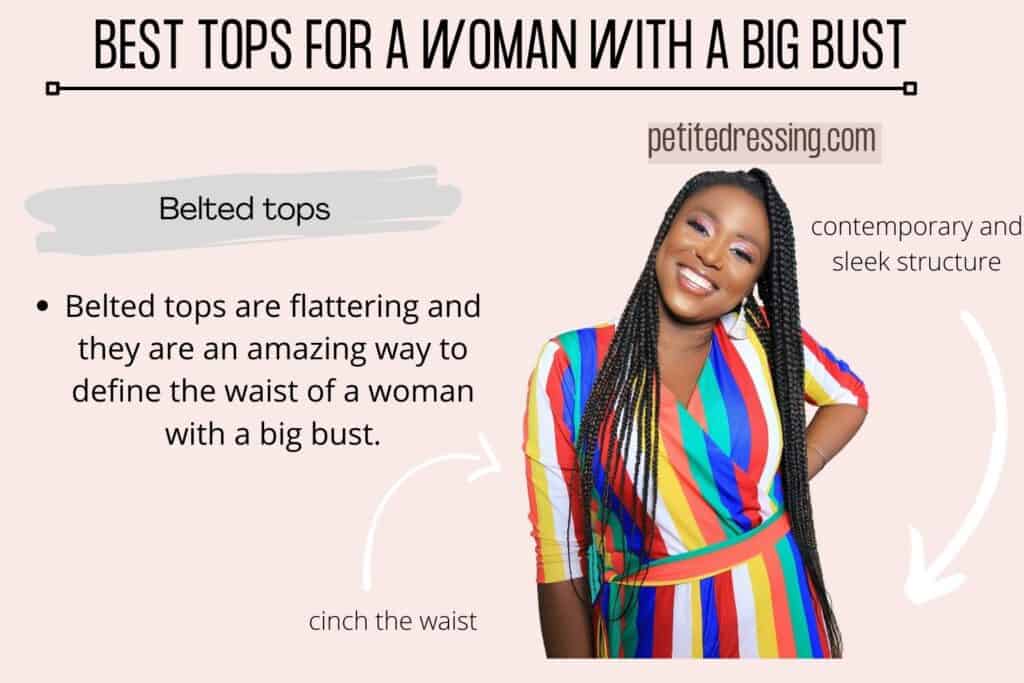 BEST TOPS FOR A WOMAN WITH A BIG BUST-Belted tops