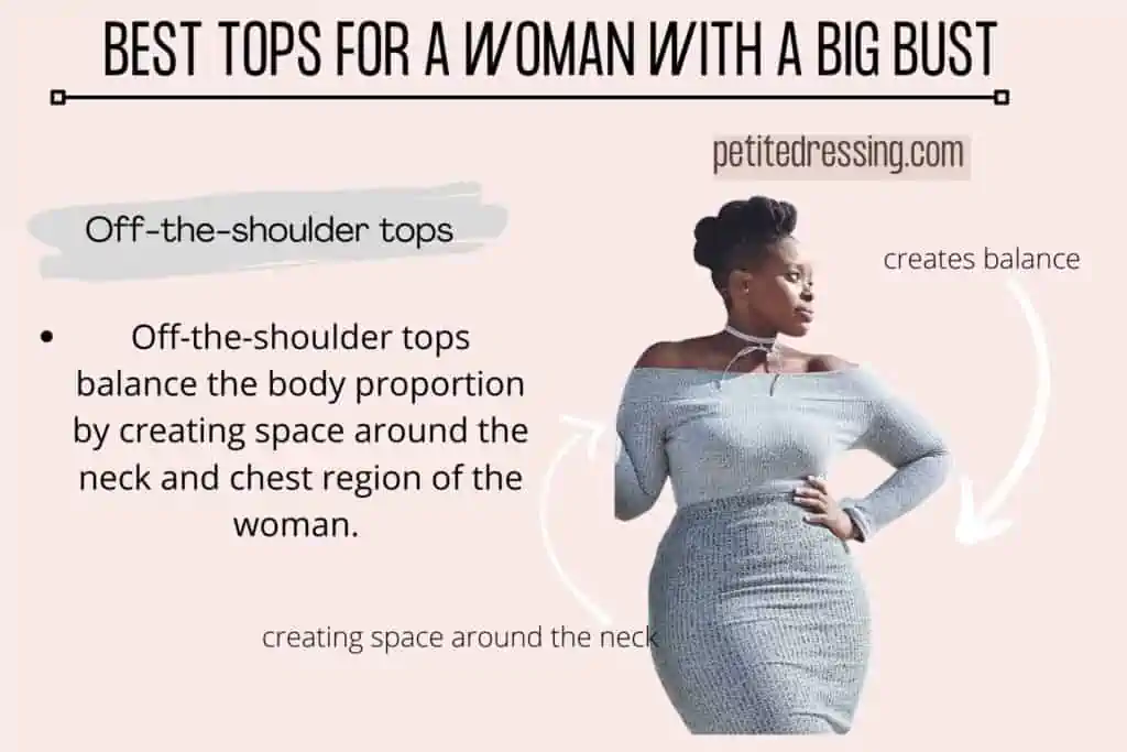 BEST TOPS FOR A WOMAN WITH A BIG BUST-Off-the-shoulder tops
