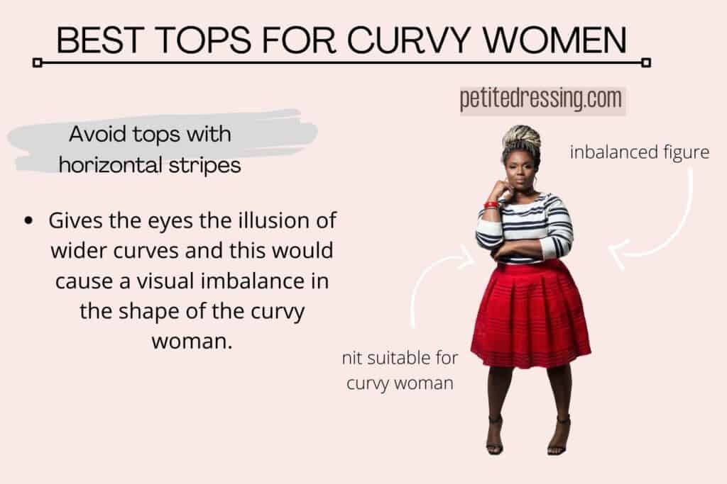 BEST TOPS FOR CURVY WOMEN-V-Avoid tops with horizontal stripes