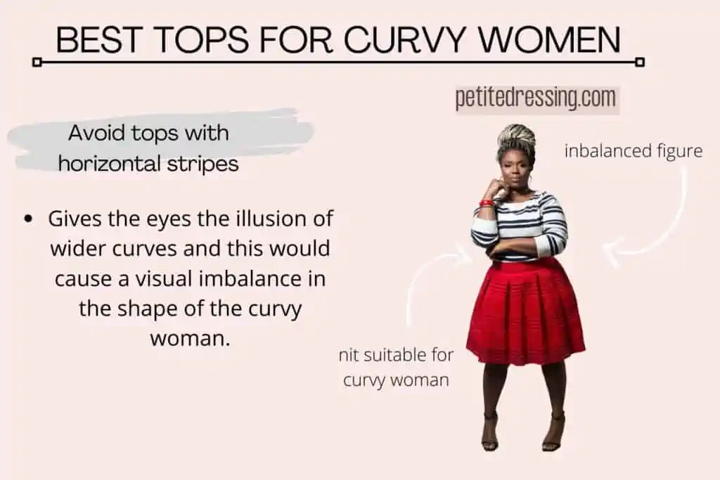 BEST TOPS FOR CURVY WOMEN-V-Avoid tops with horizontal stripes
