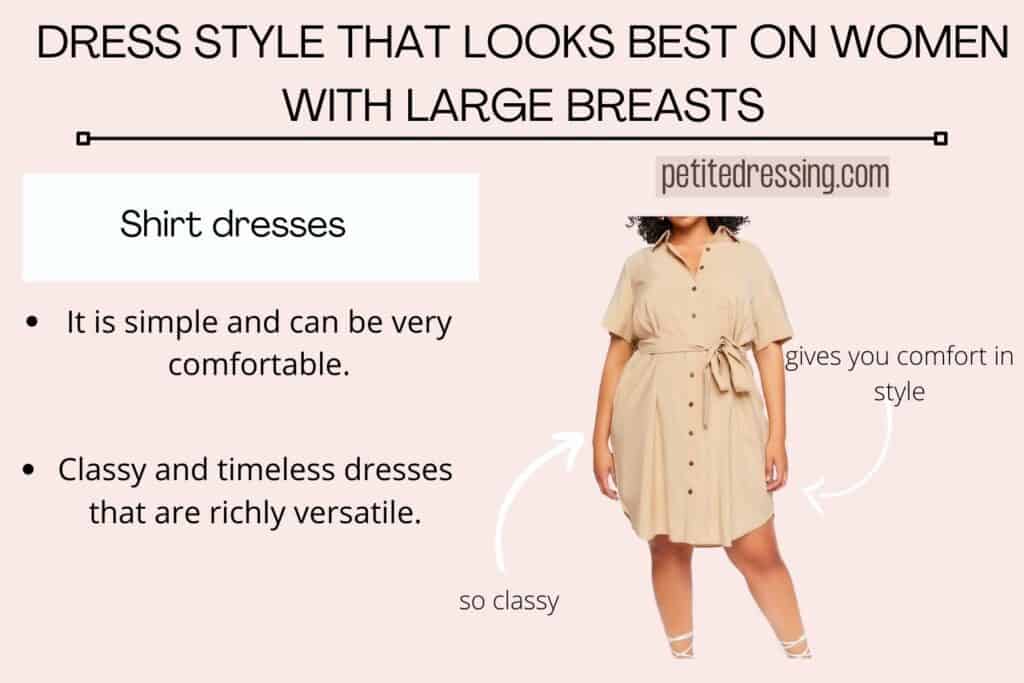 BEST TOPS FOR SHORT AND CURVDRESS STYLE THAT LOOKS BEST ON WOMEN WITH LARGE BREASTS- shirt dressesY WOMEN-Tops with vertical stripes