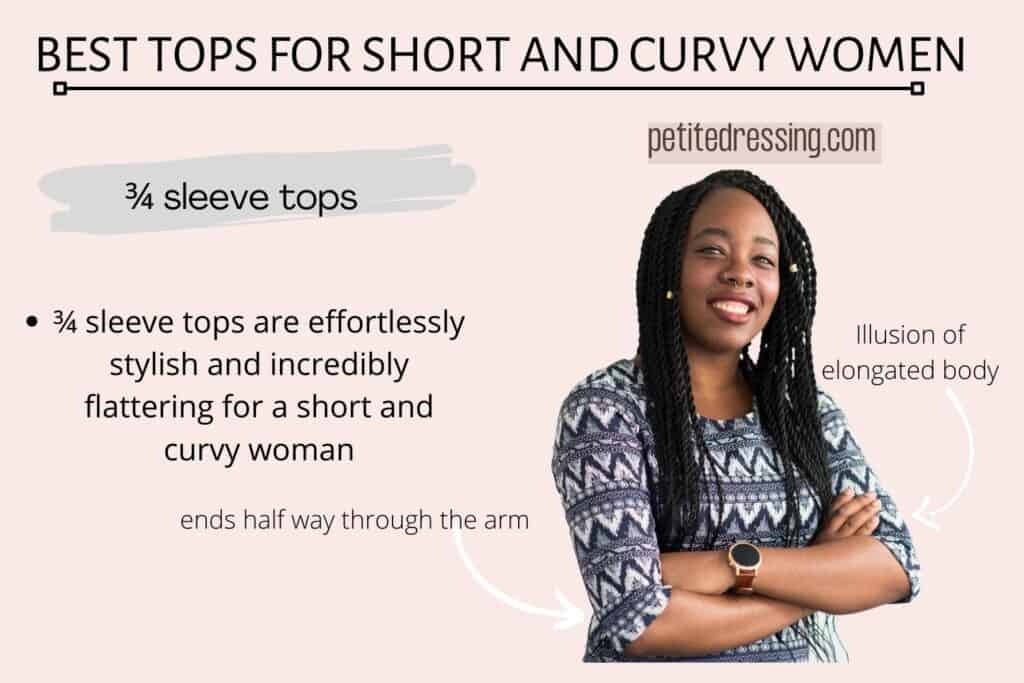 BEST TOPS FOR SHORT AND CURVY WOMEN-34 sleeve