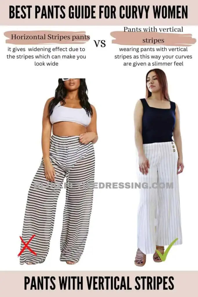 Pants with vertical stripes