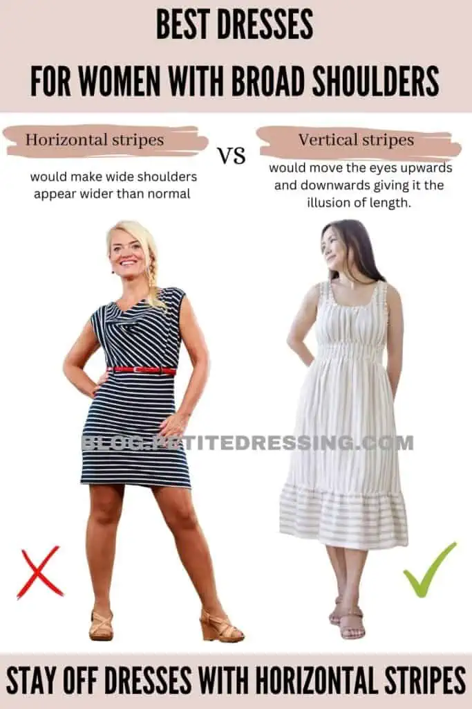 Stay off dresses with horizontal stripes