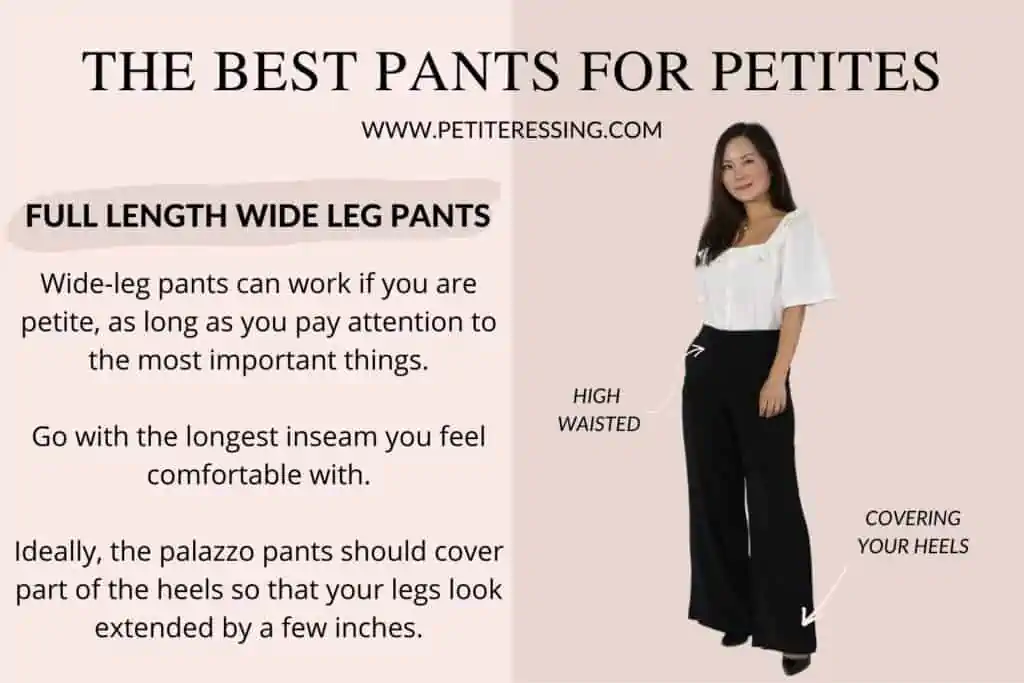 Monochromatic Work Outfit: Petite Black Wide Leg Trouser Pants