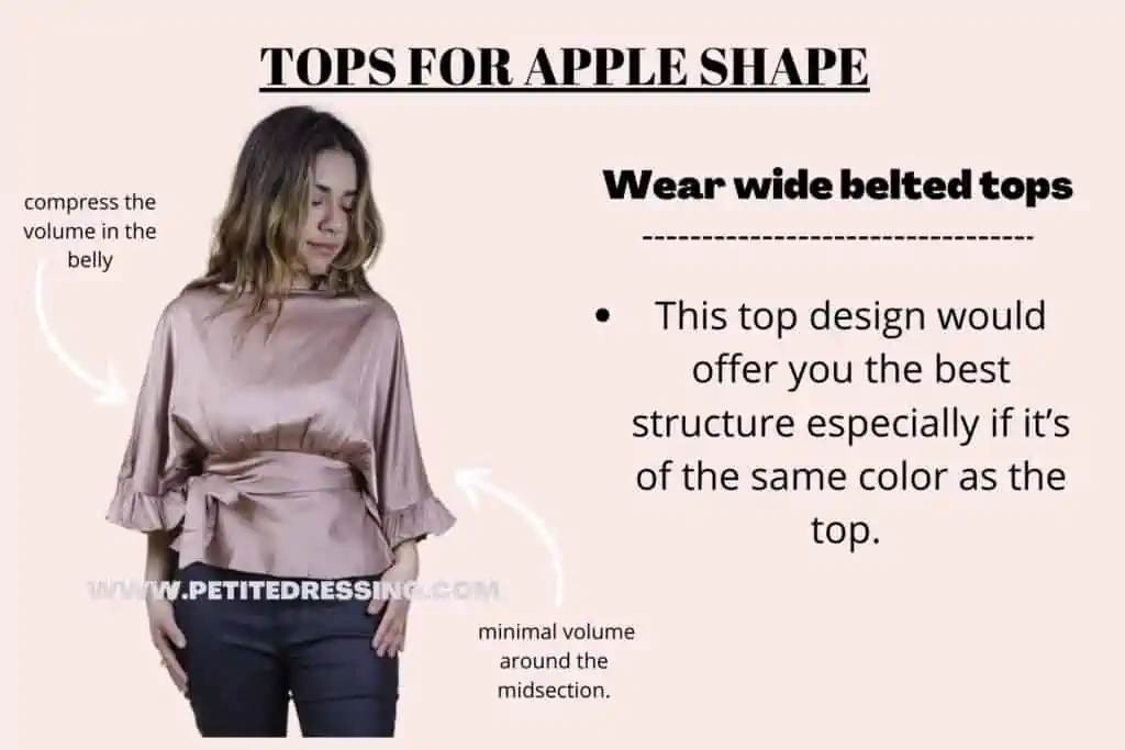 TOPS FOR APPLE SHAPE-wear wide belted tops