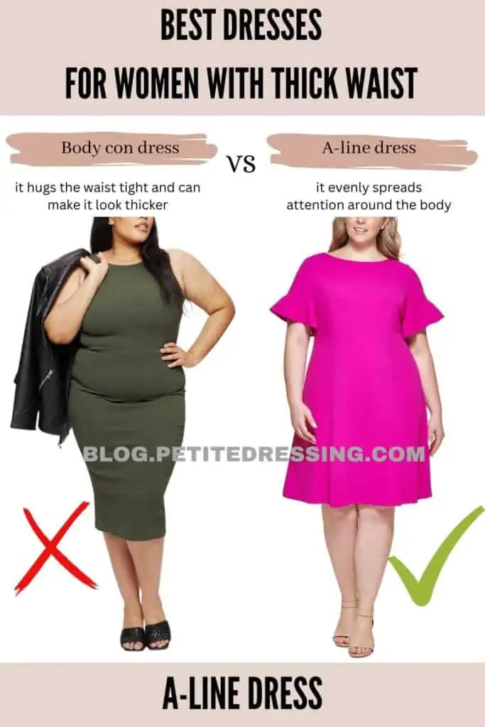 The Complete Dress Guide for Women with a Thick Waist - Petite Dressing