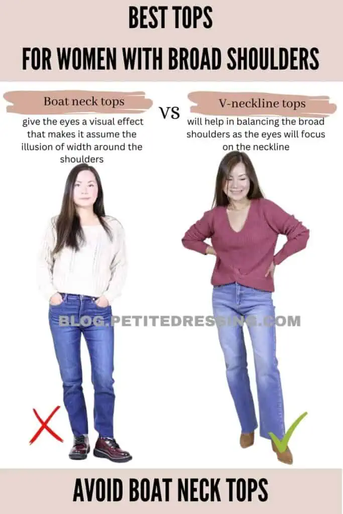 Avoid boat neck tops