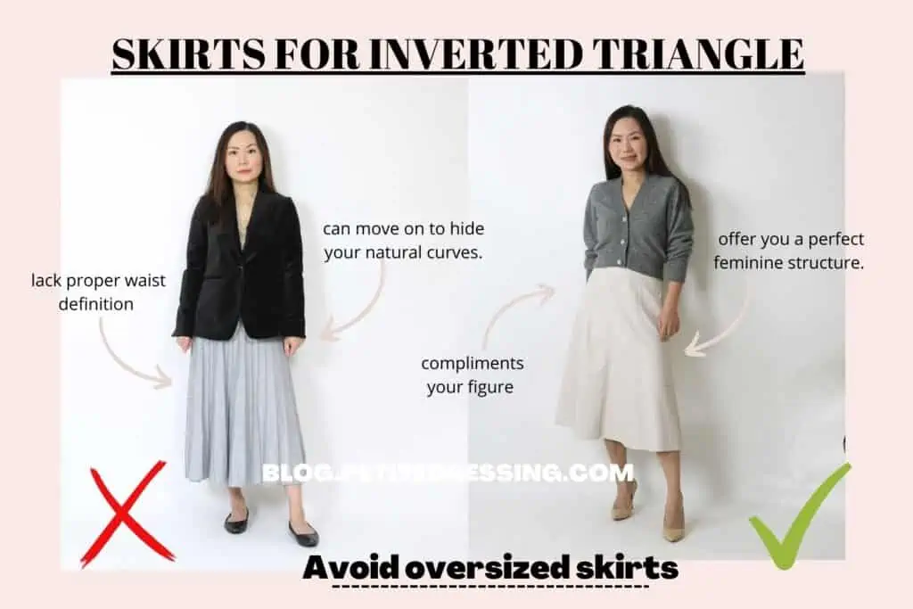 SKIRTS FOR INVERTED TRIANGLE-AVOID OVERSIZED SKIRTS