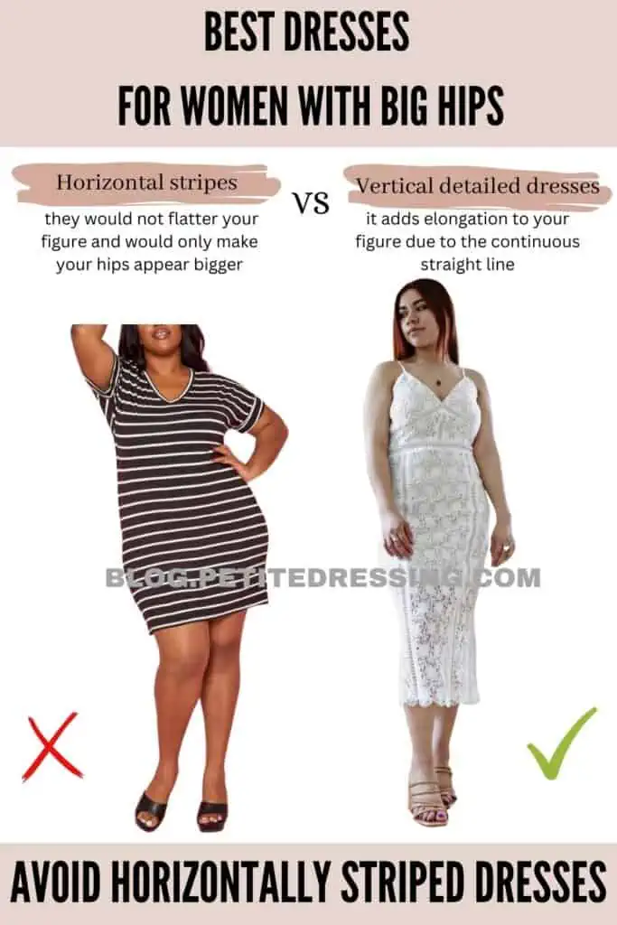 Avoid horizontally striped dresses