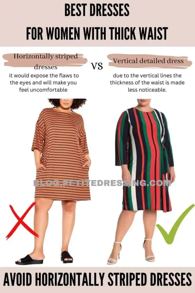 Avoid horizontally striped dresses