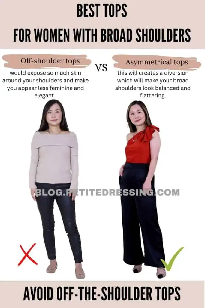 Avoid off-the-shoulder tops