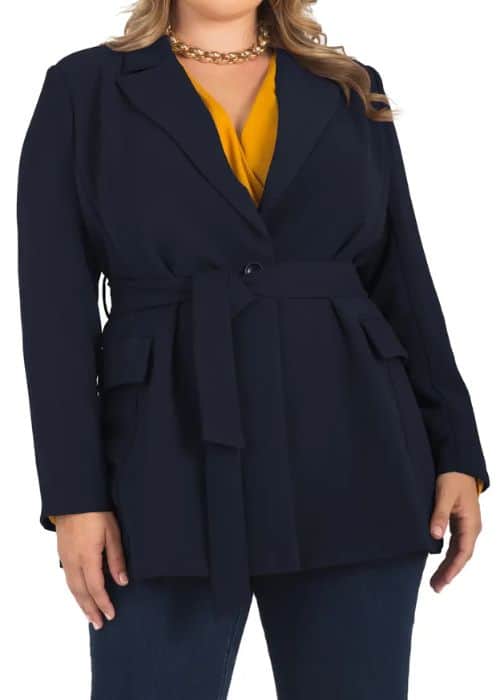COMPREHENSIVE STYLING GUIDE FOR CURVY WOMEN-BELTED BLAZER