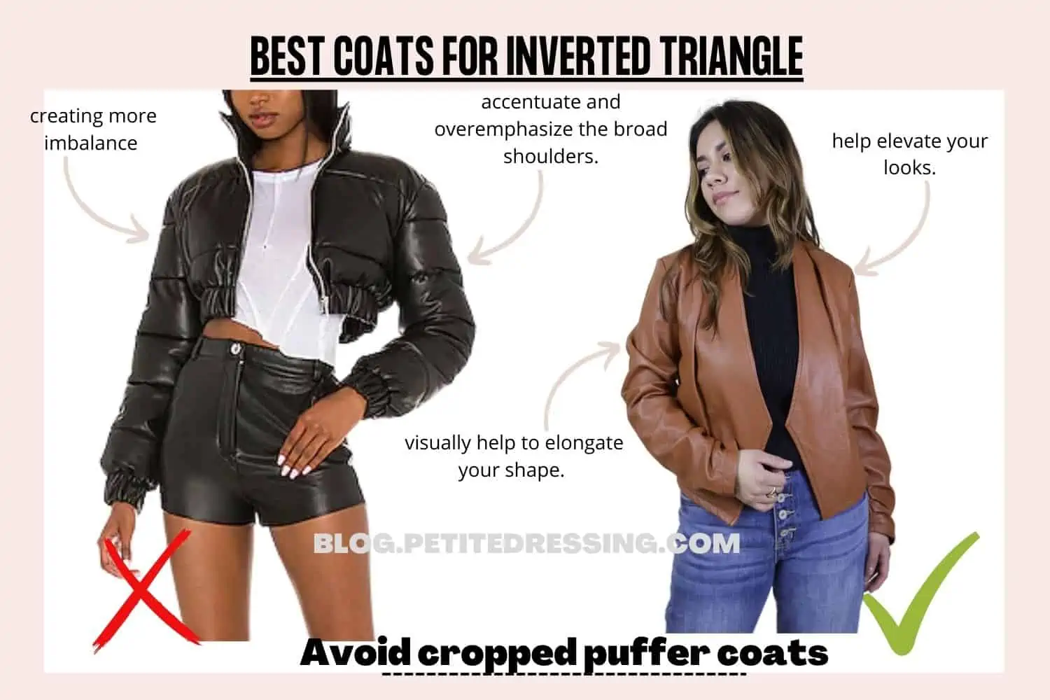 Cropped puffer coats