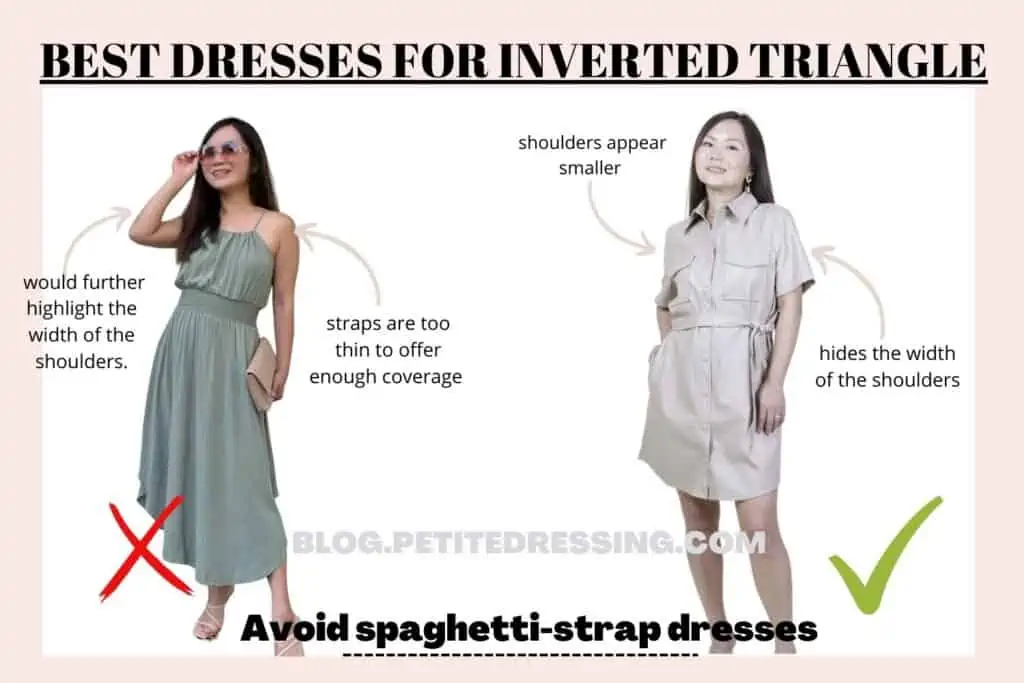 BEST DRESSES FOR INVERTED TRIANGLE-Avoid spaghetti-strap dresses