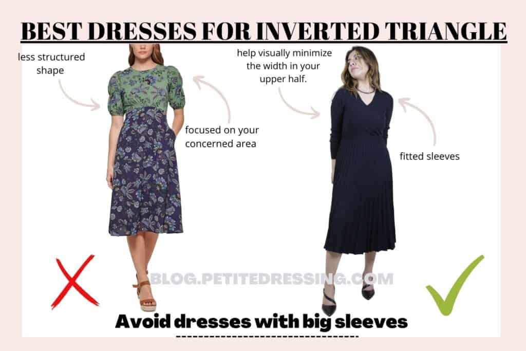 BEST DRESSES FOR INVERTED TRIANGLE-Avoid dresses with big sleeves