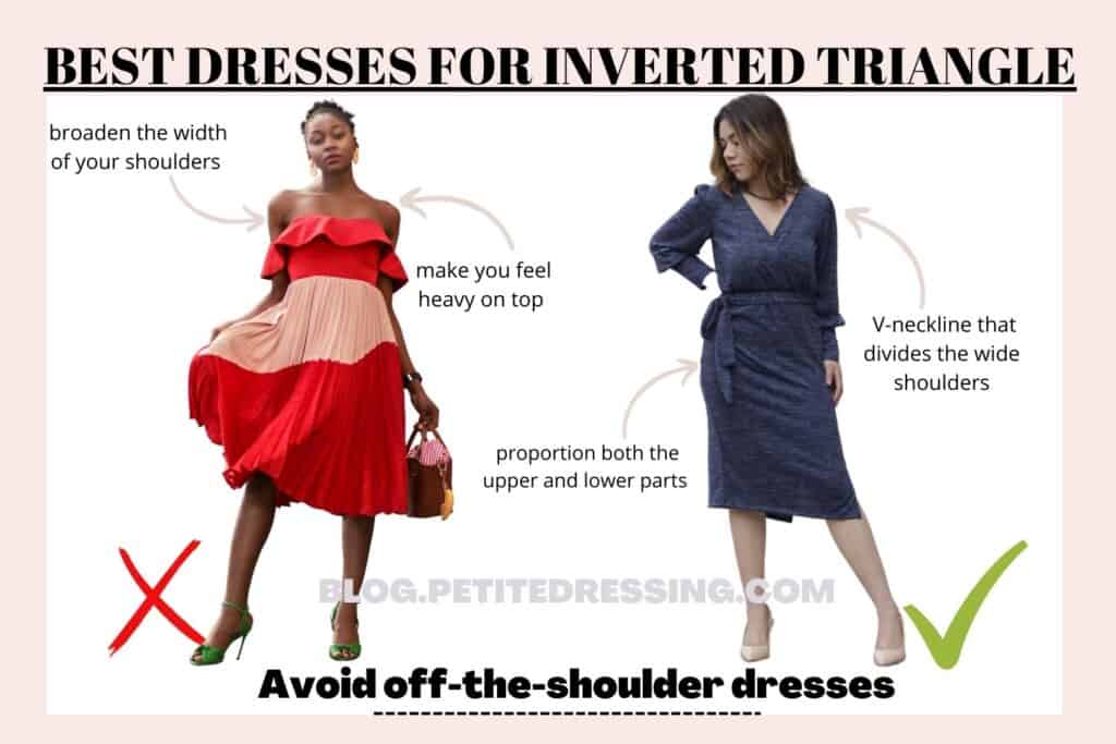 BEST DRESSES FOR INVERTED TRIANGLE-Avoid off-the-shoulder dresses