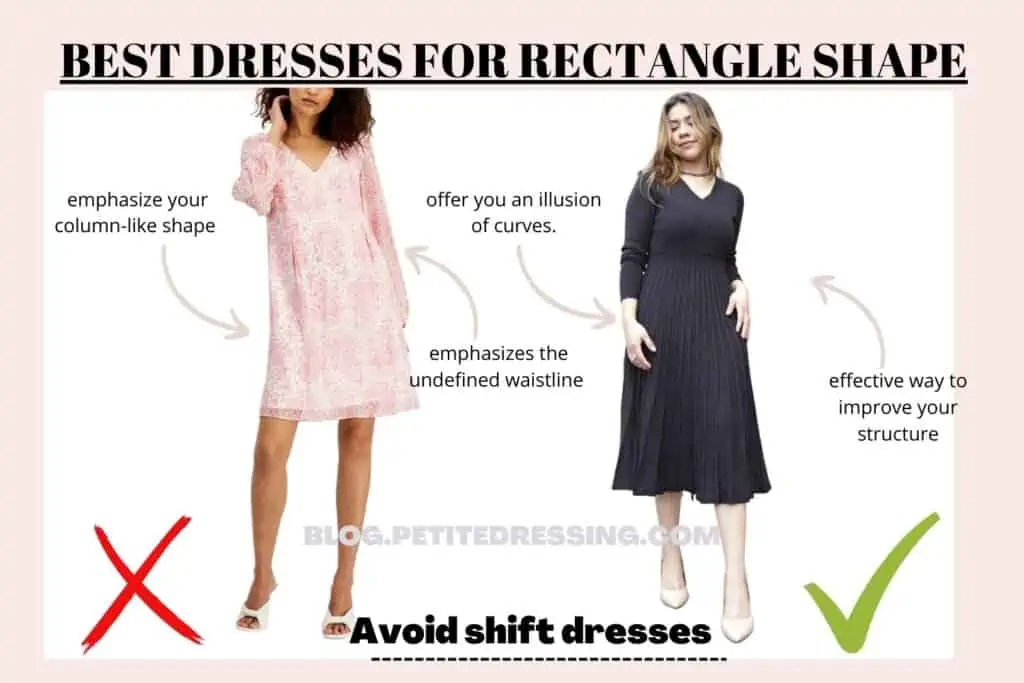 BEST DRESSES FOR RECTANGLE SHAPE-Avoid shift dresses