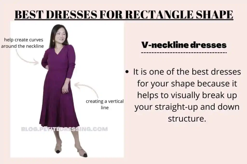BEST DRESSES FOR RECTANGLE SHAPE-V-neckline dresses
