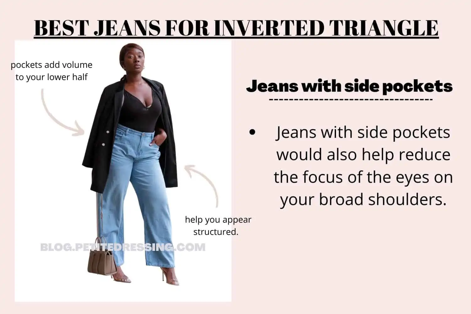 The Complete Jeans Guide for Inverted Triangle Body Shape - Petite Dressing